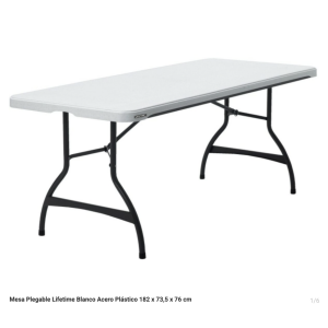 Mesa Plegable Lifetime Blanco Acero Plástico 182 x 73,5 x 76 cm