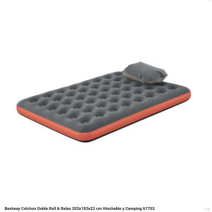 Bestway Colchon Doble Roll & Relax 203x183x22 cm Hinchable y Camping 67703